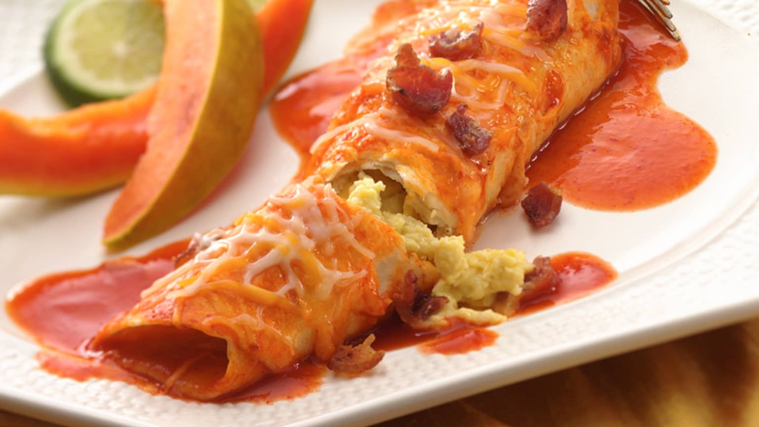 bacon and egg enchiladas